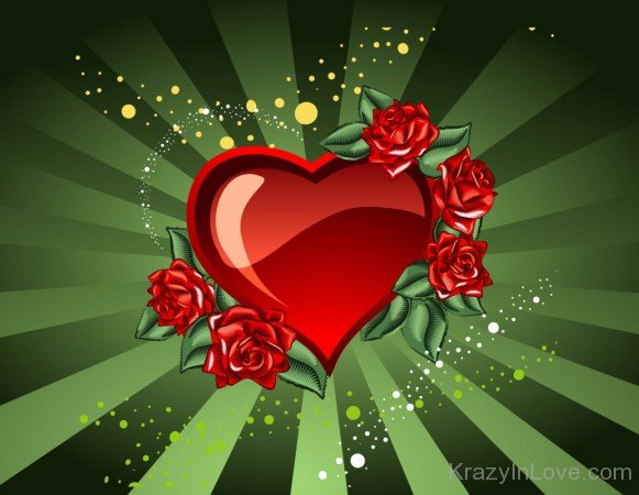 Image Of Love Heart With Rose