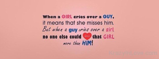 When A Girl Cries Over A Guy