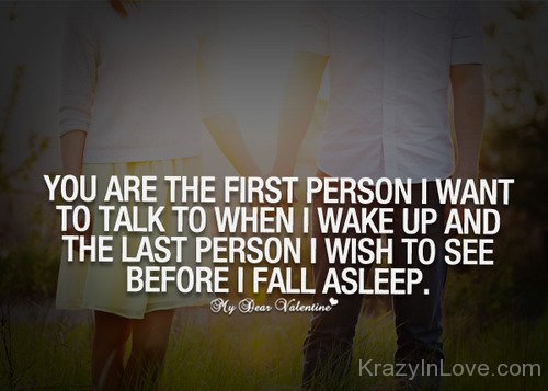 You Are The First Person