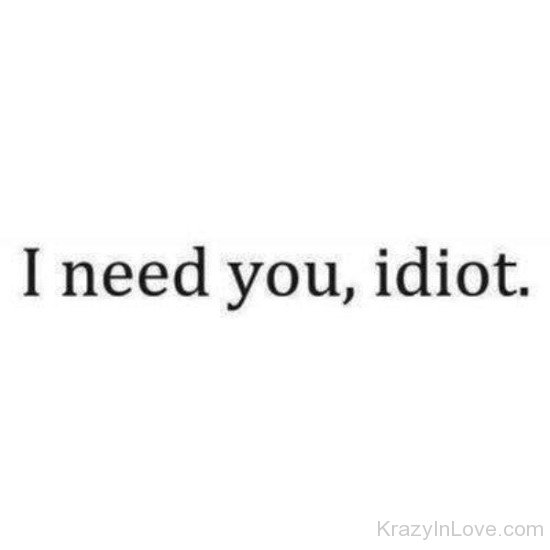 I Need You,Idiot-nb517
