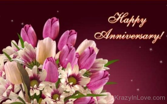 Happy Anniversary Pink Flower Image kl1056