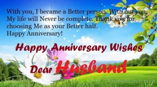 Happy Anniversary Wishes For Husband kl1081